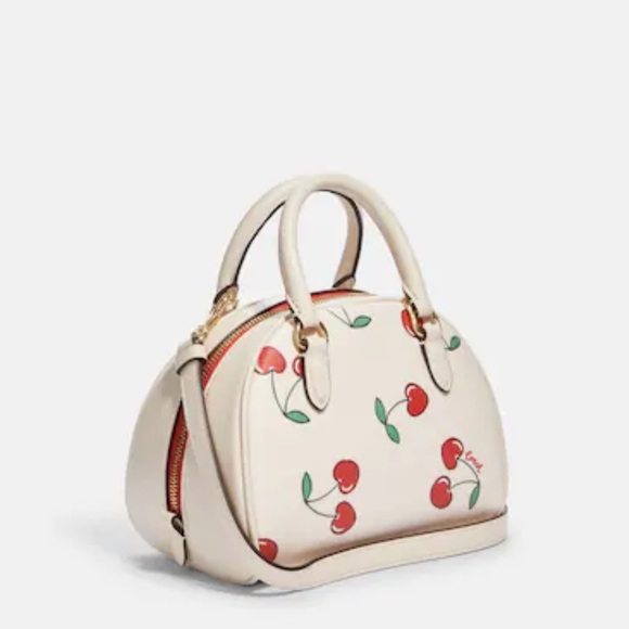 Coach Sydney Satchel With Heart Cherry Print
COLOR:
Gold/Chalk Multi
NWT - Picture 5 of 16